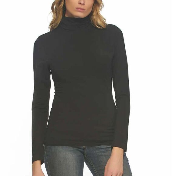 Felina 2-Pack Women Turtlenecks Super Soft Modal Cotton • Black & White • Size L - Picture 3 of 11